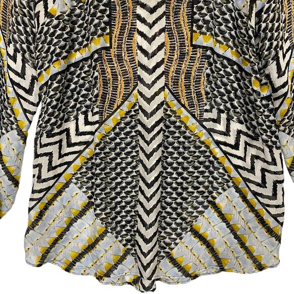 Hale Bob Black 100% Silk Beaded Neck Blouse Top Size Small - Picture 4 of 9